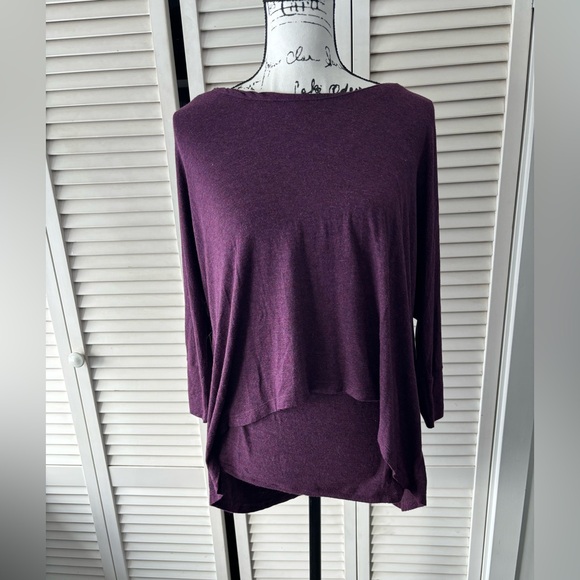 Women’s The Limited 3/4 sleeve purple faux twin set - Picture 1 of 4